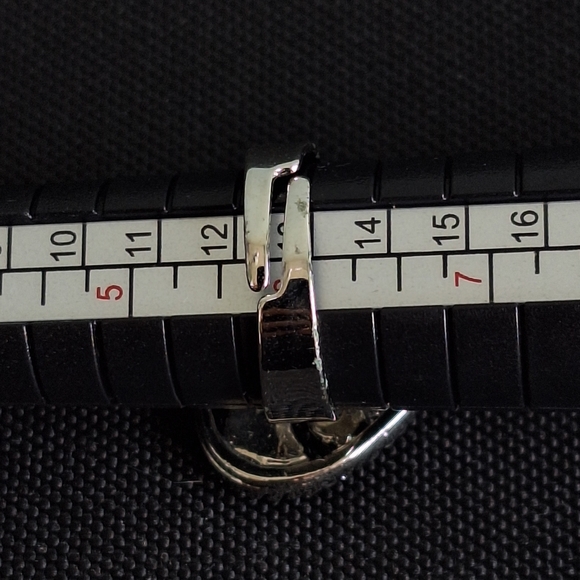 2️⃣9️⃣/4️⃣ Elegant Heart Ring with Turquoise and Gold Inlay - Picture 5 of 5